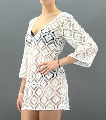 Abito corto pizzo BIANCO F**k Project Effek Copricostume Beachwear LARGE |  eBay