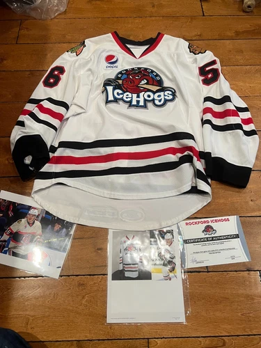 2015 Game Worn MARKO DANO Authentic Rockford Icehogs AHL Hockey Jersey Used LOA