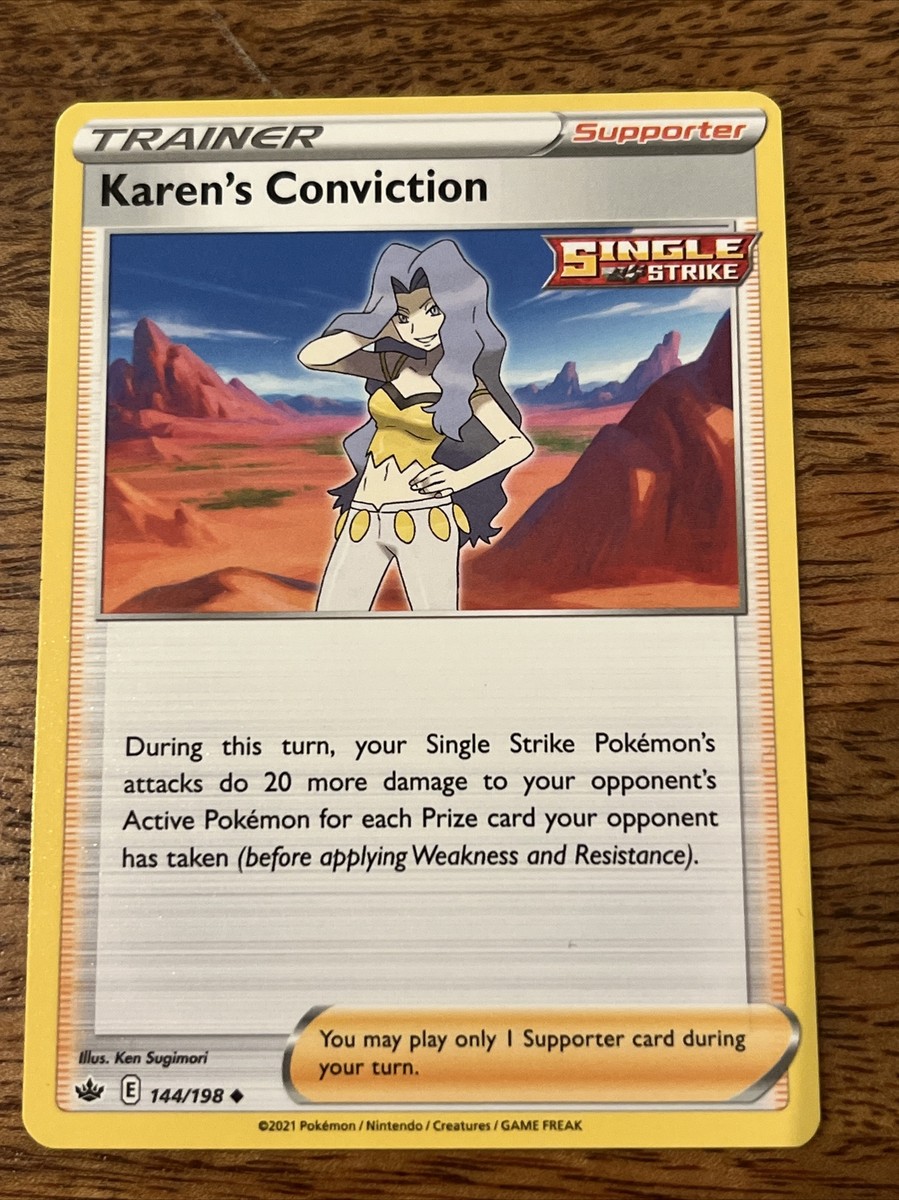 Karen's Conviction Pokemon Card 144/198 - Single Strike | eBay