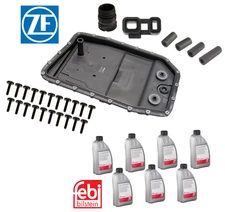 OEM Transmission Oil Pan Adapter Tube Sleeve Bolt + 7L ATF Fluid Kit for BMW