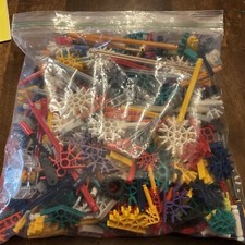 1 PD 13 OZ KNEX Rods & Connectors Random Bulk Lot Small Parts Pieces + 2 BOOKS
