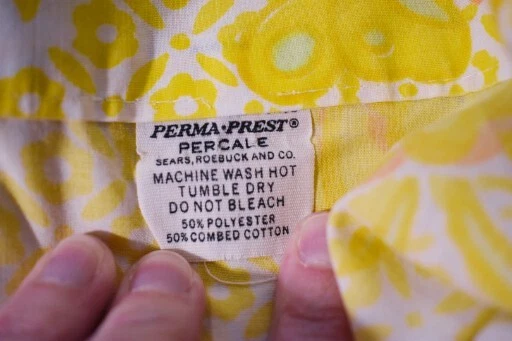 VINTAGE Sears Yellow Orange Green Floral Jacobean Twin Flat Sheet  2 Pillowcases - Image 4 of 4