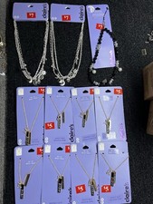 New Lot Of 11 Claire  s Necklace Chains In Package Gold Tone