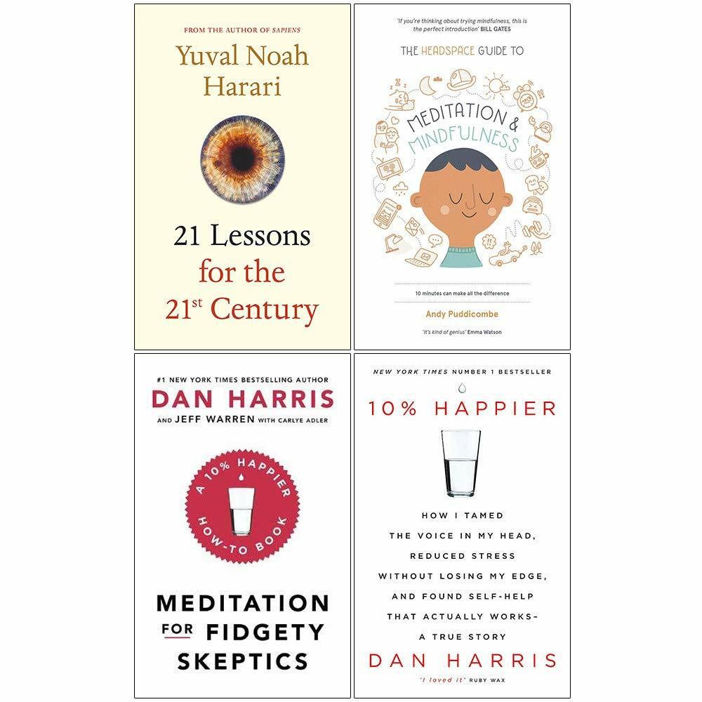 21 Lessons For, Headspace, Meditation For, Happier 4 Books Collection Set NEW