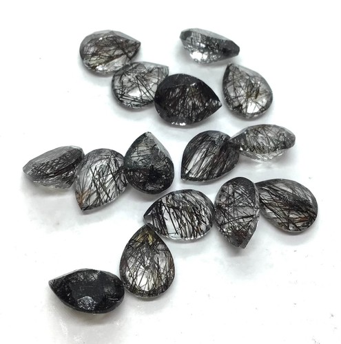 Natural Pear Black Rutile Cut AAA Loose Gemstone For Making All Type Jewelry - Picture 5 of 23