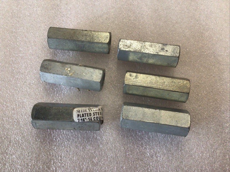 Steelworks 70106 Plated Steel 7/16"-14 Steel Coupling Nut Lot of 6