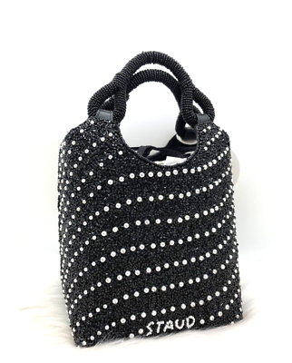 AUTH NWT Staud Women's Cote Beaded Pearl Top Handle Bag In Cosmic