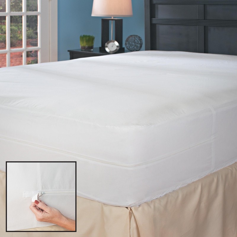 SOFT Waterproof FABRIC LUXURY ENCASEMENT BedBugProof PROTECTOR Zipper Bed COVER