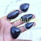 Black Onyx Gemstone 5pcs Wholesale Lot 925 Sterling Silver Plated Rings