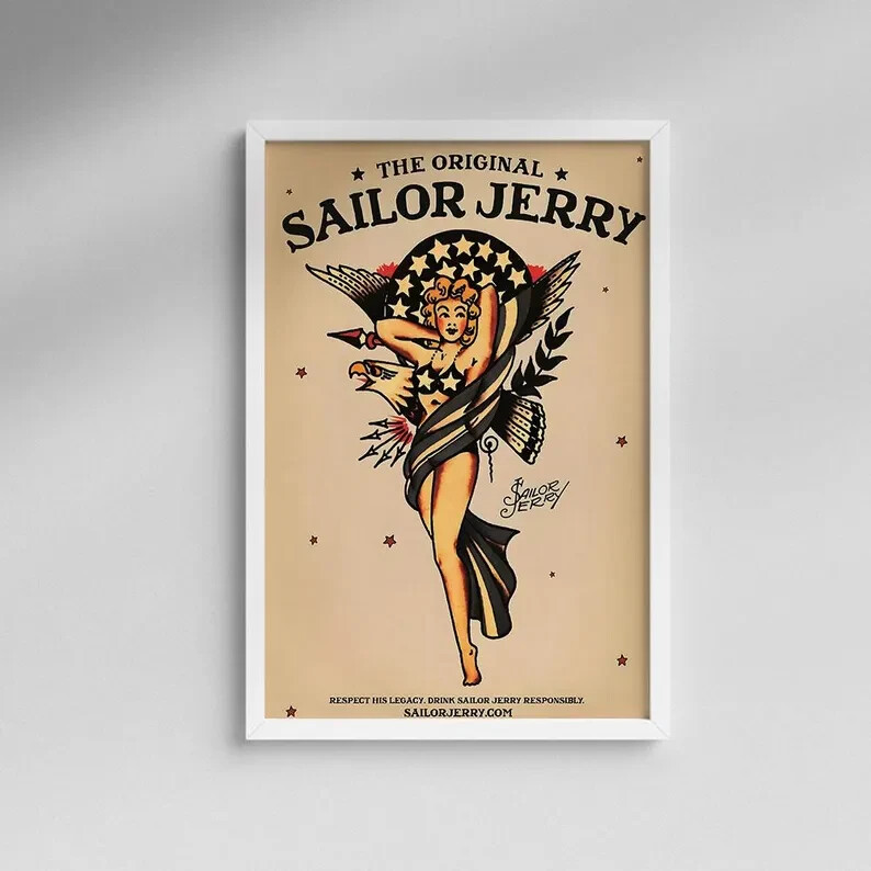 Sailor Jerry Tattoo Vintage SJT02 Poster,Quality ,Wall Art