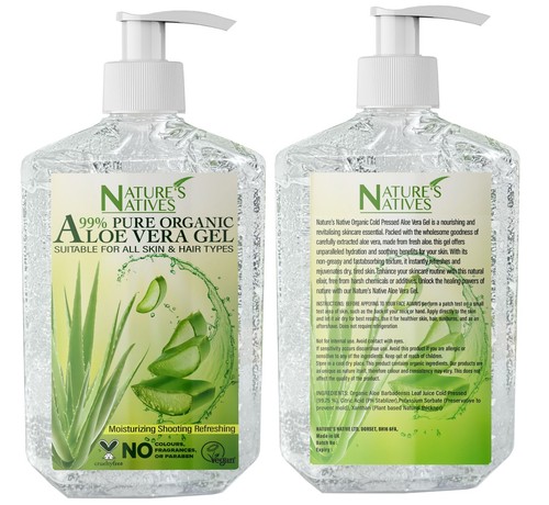 Pure 99% Organic Aloe Vera Gel Made From Freshly Cut Aloe For Face, Hair, Skin - Picture 5 of 7