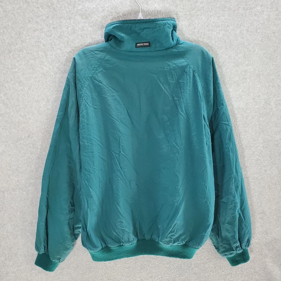 Chaqueta Pacific Trail para hombre grande verde azulado bolsillos cremallera completa manga larga cuello falso Foto 4 de 4