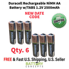 Tenergy Replacement 6PCS AA 1.2V 2500mAh Ni-MH Rechargeable Batteries w/Tabs
