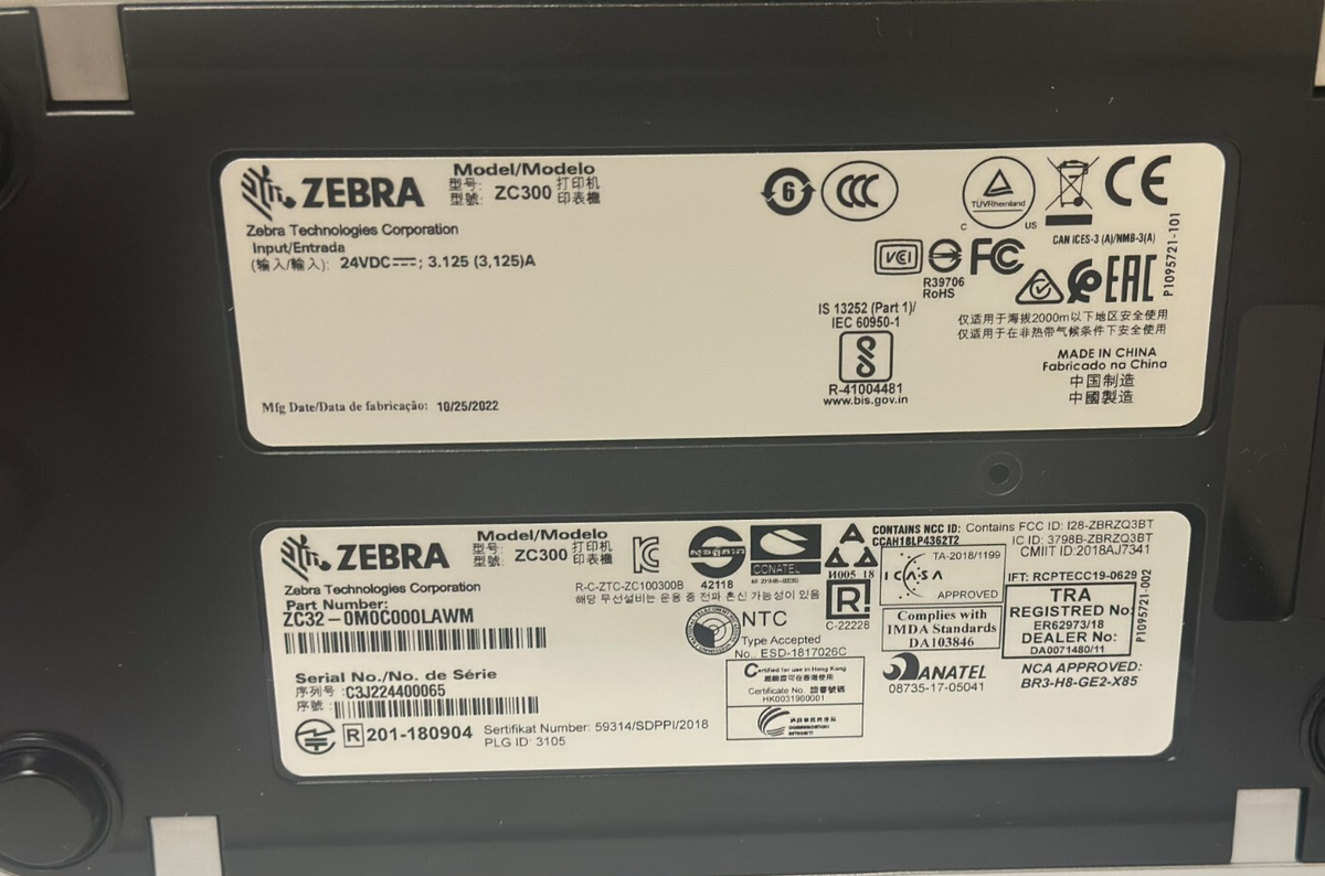 Zebra ZC300 Series Dual Side Photo ID Card Printer ZC32