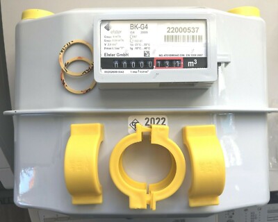 Gaszähler G4 Zweistutzen DN25 mit 2x Sicherungsschelle ME-S114 2x Dichtung