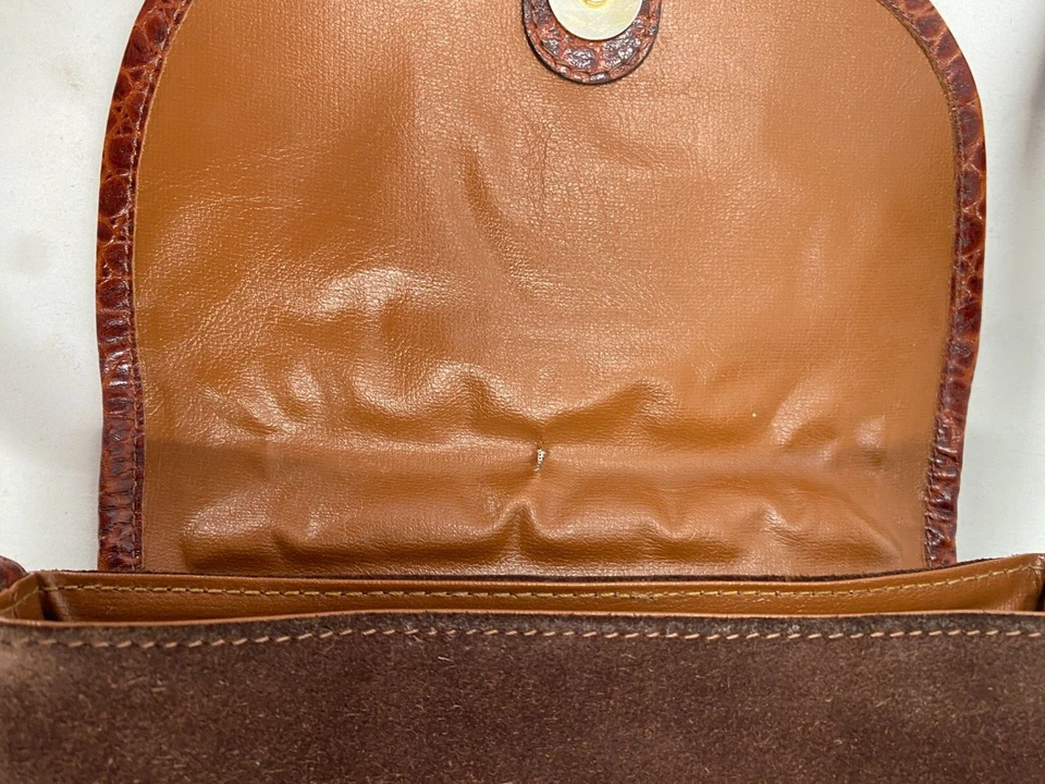 Boots 'N Bags Brown Suede Leather Bucket Bag CrossBody Shoulder Purse Handbag - Imagem 4 de 4