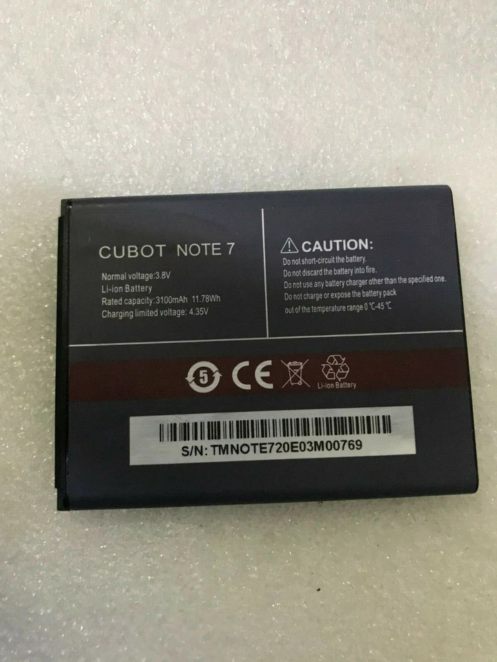 Batería de repuesto original CUBOT NOTE 7 3100mAh 3,8V para CUBOT NOTE 7 Foto 2 de 4