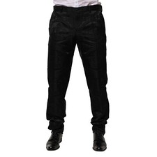 DOLCE & GABBANA Pants Black Cotton DG Crown Dress Trouser IT52/W38/XL 1200usd