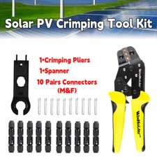 Solar Panel PV Wire Cable Connectors Ratchet Crimper Pliers Crimping Tools Set
