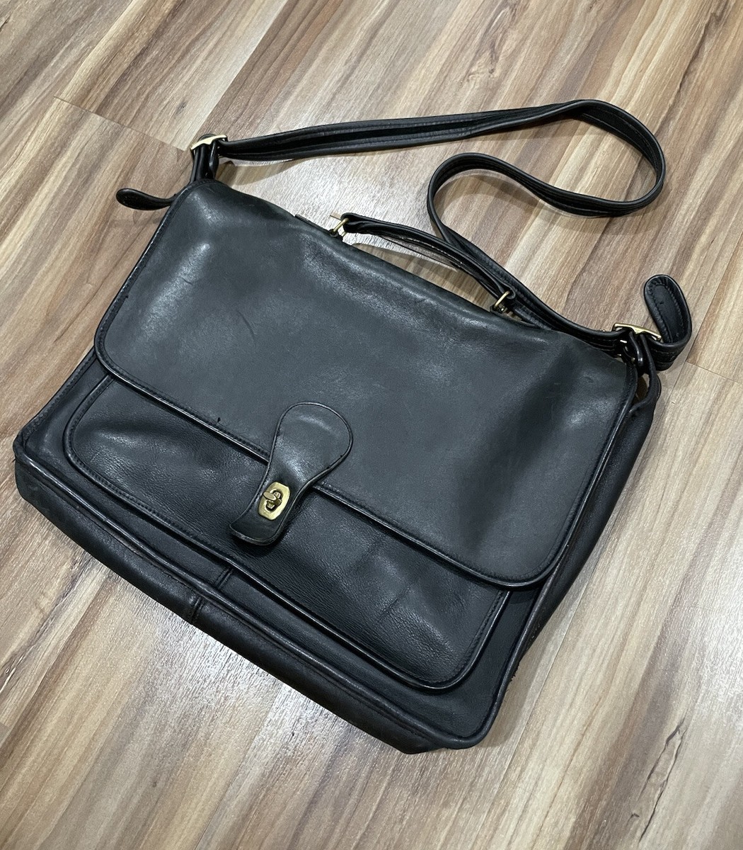 Vintage Coach Leather Messenger Bag Briefcase Laptop Black Vintage Coach Leather Messenger Bag Briefcase Laptop Black