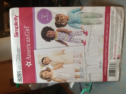American Girl Branded Simplicity 8281 CUT Sewing Pattern