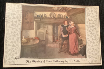 The Wooing Of Anne Hathaway Postcard Vintage A.I. Keller