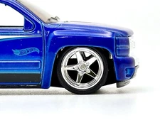 5x PACK Deep Dish Chrome Wheels FITS 07 SILVERADO Rubber Tire for 1/64 H0T WHEEL