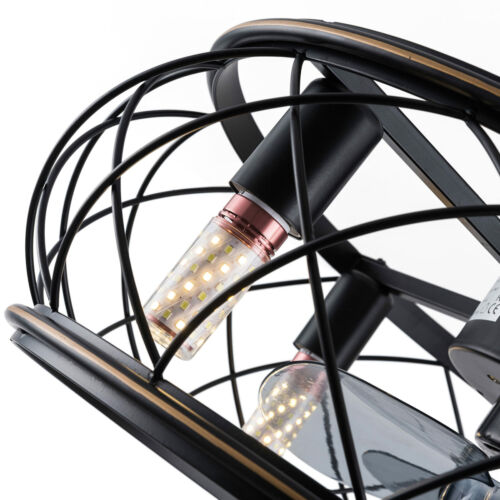 18" Ceiling Fan Light Farmhouse Cage Chandelier Pedant Lamp with Remote Control - Picture 11 of 12