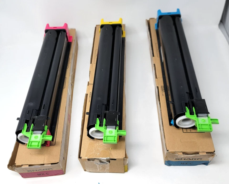 Genuine Sharp MX-C40NTC Cyan MX-C40NTY Yellow MX-C40NTM Magenta Toners - Image 2 of 4