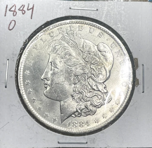1884 O MORGAN SILVER DOLLAR, 90% SILVER, ESTATE SALE, BU #0105