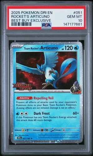 7681 Team Rocket's Articuno 2025 Pokemon Destined Rivals #051 Promos Holo PSA 10