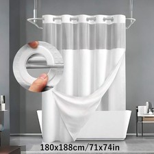with See Through Top Window Hookless Shower Curtain Shower Cover  Bathroom