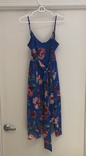 Vince Camuto Size 12P Floral Blue Dress