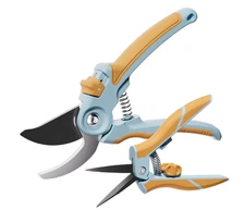 NEXON 2 Pack 8" Bypass Pruner & 6.25" Precision Garden Shears Clippers