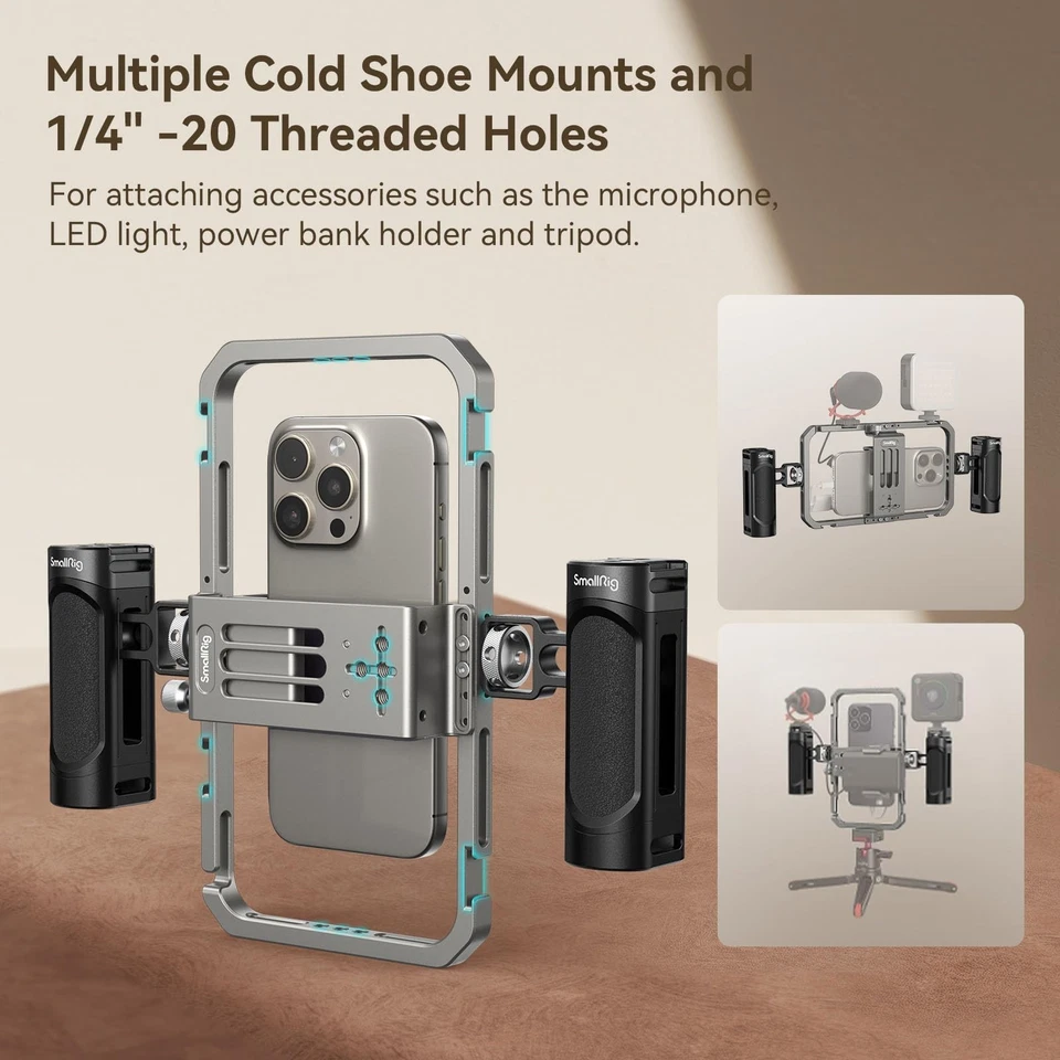 SmallRig Universal Phone Cage, Smartphone Video Rig Kit with Handles, Handhel... - Image 2 of 4