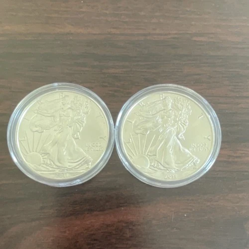 U.S. Mint American Silver Eagle 2011 1 oz 0.999 Fine Silver Coins Lot of 2