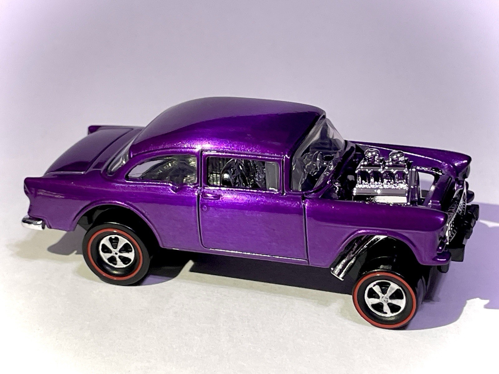HOT WHEELS CUSTOM MADE REDLINE SPECTRAFLAME PURPLE  '55 CHEVY BEL AIR GASSER