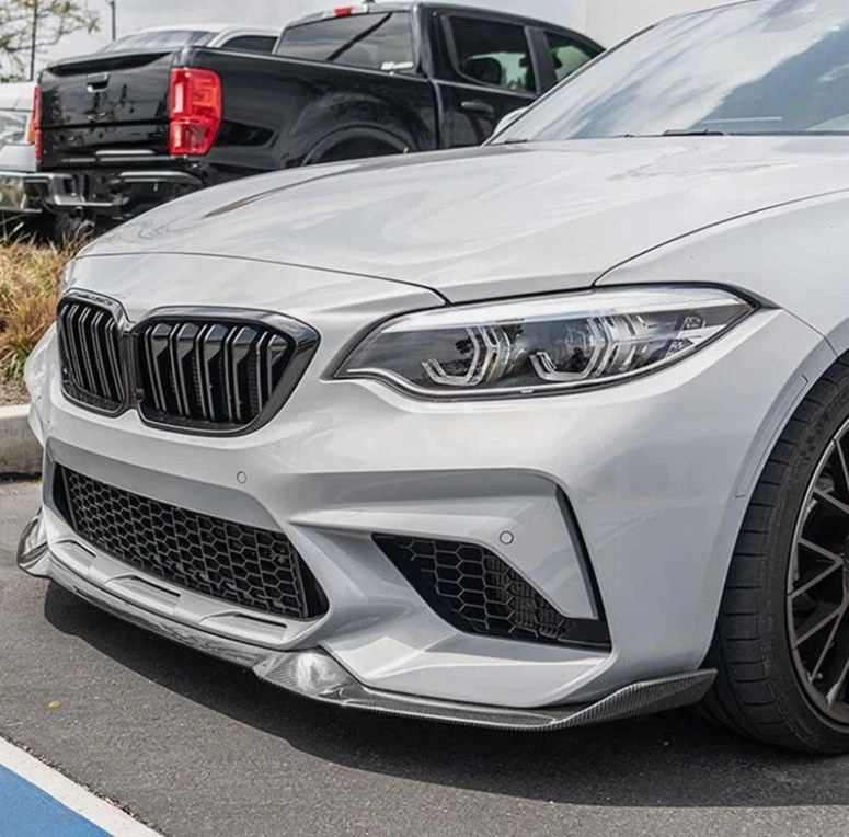 CARBON FIBER LOOK CS STYLE FRONT LOWER LIP SPLITTER FOR BMW F87 M2 2016-2021 - Изображение 3 из 4