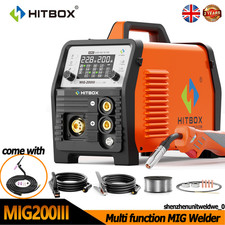 HITBOX 200A 6IN1 MIG WELDER ALUMINIUM GAS GASLESS LIFT TIG MMA SPOT WELDING KIT