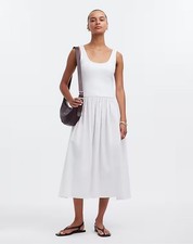 Madewell Drop-Waist Tank Midi Dress Women's Size Small Lighthouse White NWT!