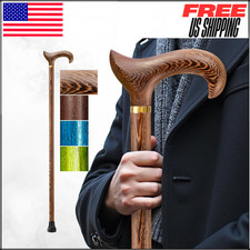 Wooden Walking Cane For Men  Women Support Up To 300 Lbs Available In Inches