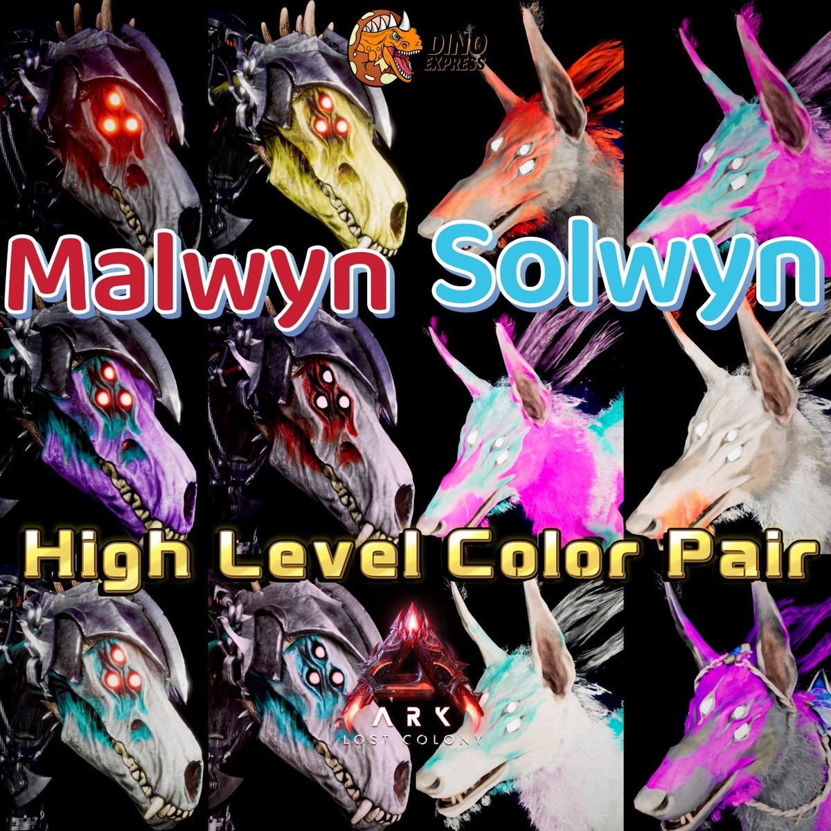 Malwyn Solwyn Max Stats Color Pair ARK Survival Ascended ASA PVE PC/XBOX/PS