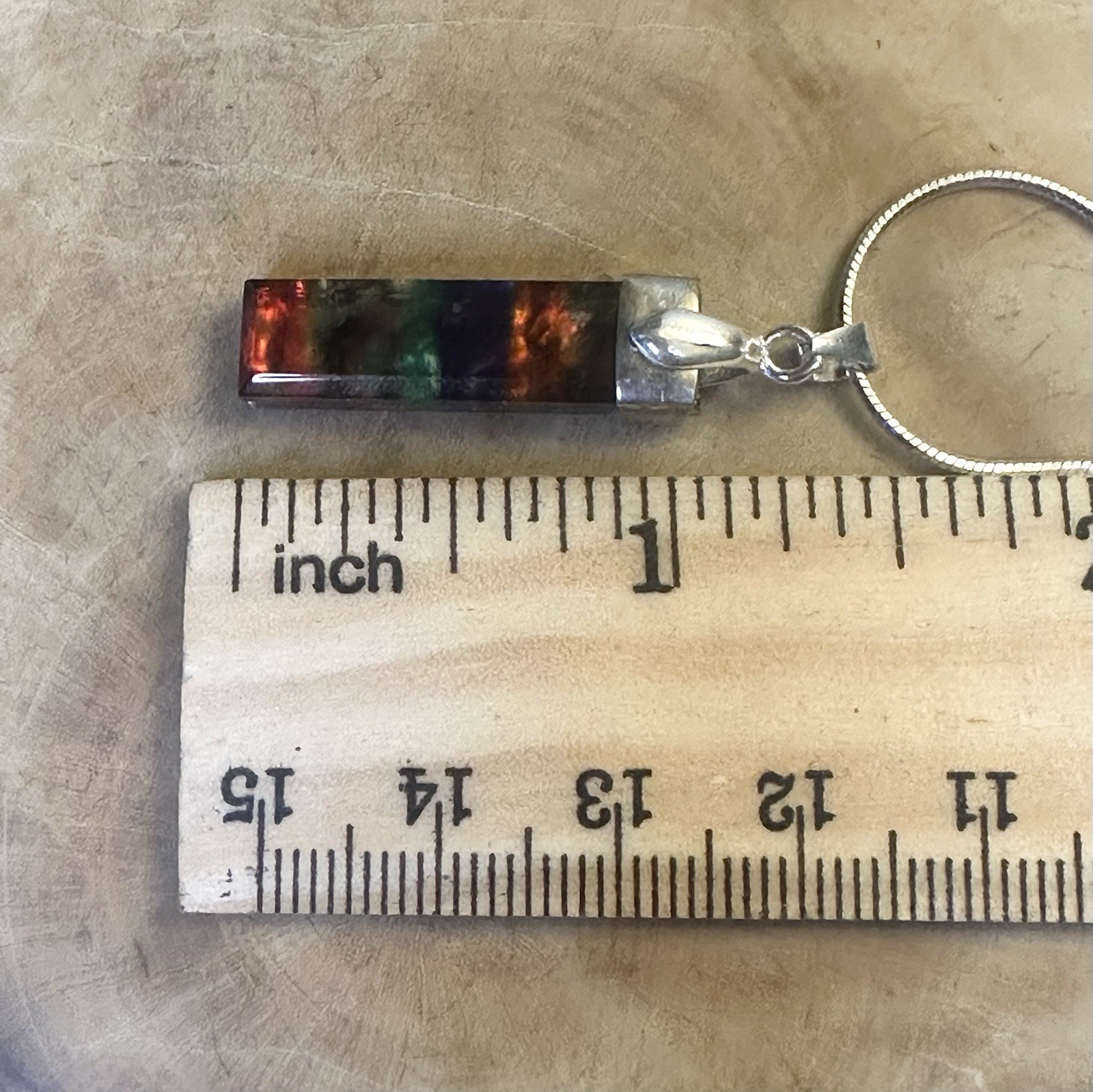 Gorgeous Rainbow Rectangular Ammolite Doublet 925… - image 10