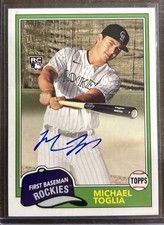 2023 Topps Archives 1981 Fan Favorite Autographs Michael Toglia Rookie (AU, RC)
