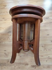 alter Klavierhocker, drehbar, höhenverstellbar, aus Hartholz