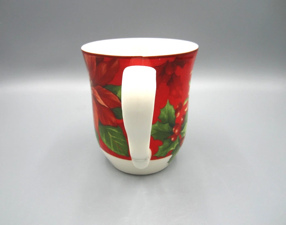 Taza de té de café de Navidad 222 Quinta blanca roja multicolor acebo de pascua (C49) Foto 4 de 4