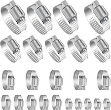 24Pcs Stainless Steel Hose Clamps Assortment Kit 1/4-2 Adjustable Set...