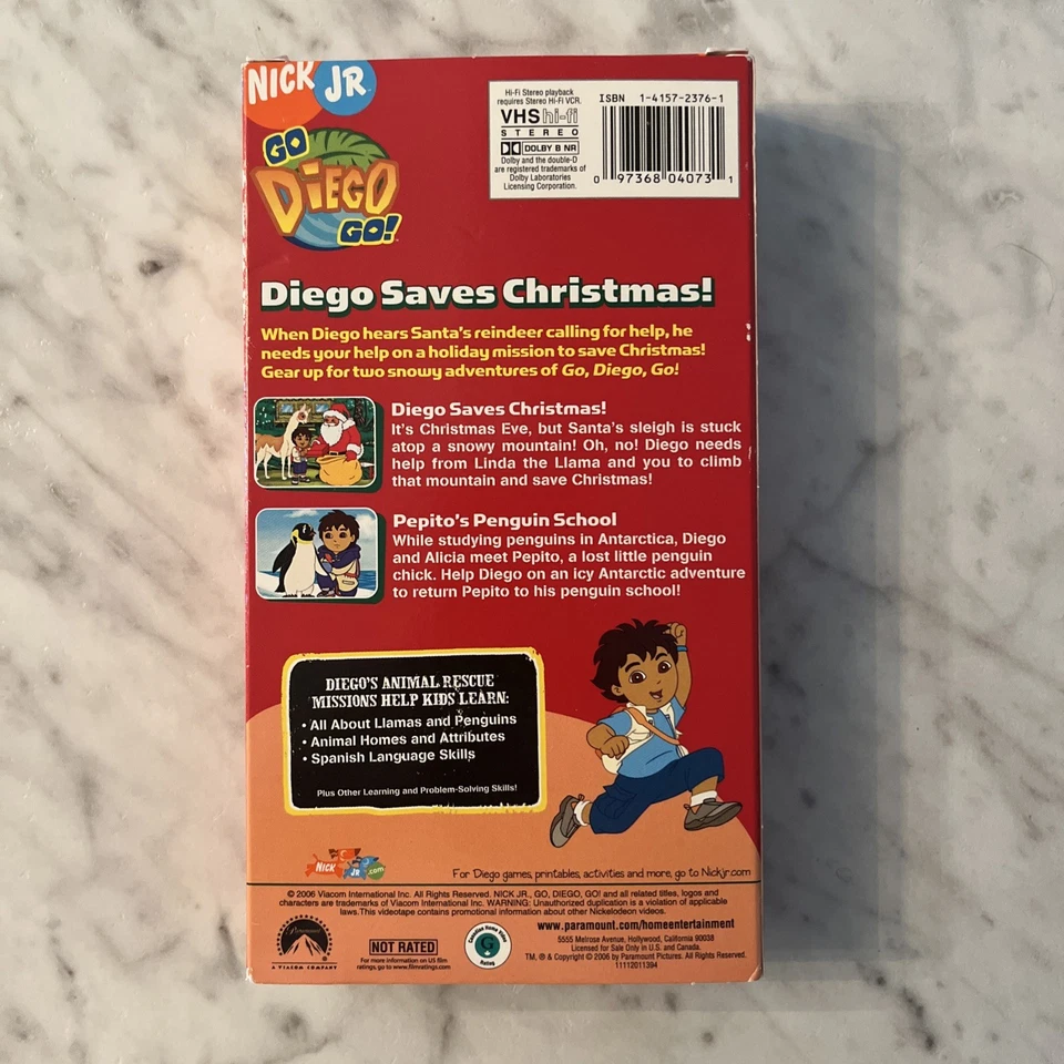 Go Diego Go!: Diego Saves Christmas! (2006, VHS) - RARE Late Relase!! - Image 3 of 4