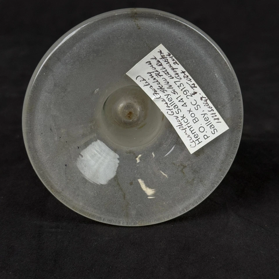 Jarrón de vidrio esmerilado de alcanfor Hemrick Salley plata esterlina ámbar piedra Foto 4 de 4