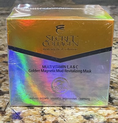 Secret Collagen Multi Vitamin E, A, C Golden Magnetic Mud Revitalizing Mask NEW